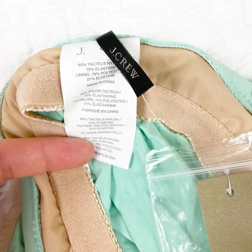 NWT J Crew Swing Tankini Top Aqua size 0